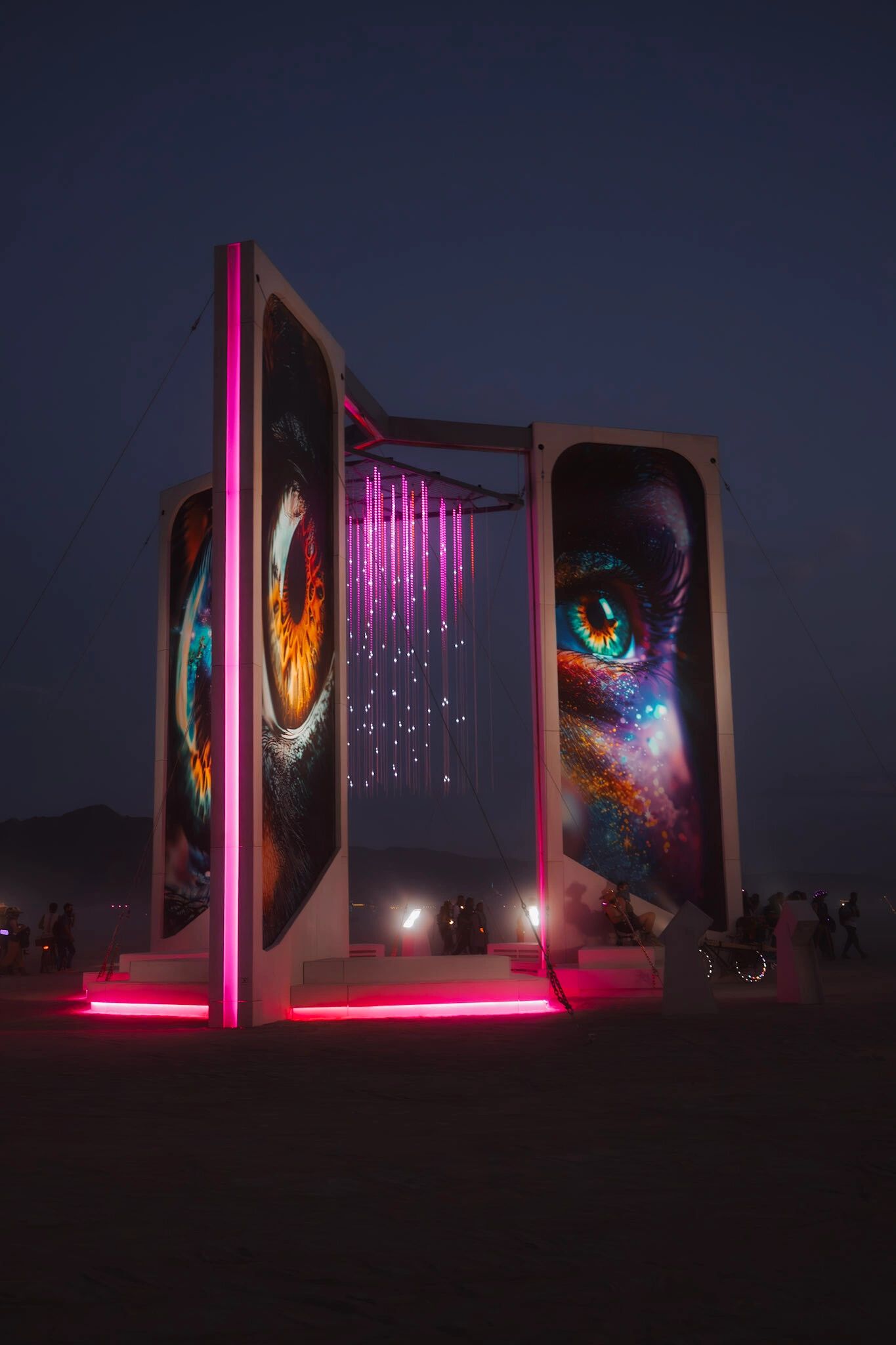 Illuminated installation at night
